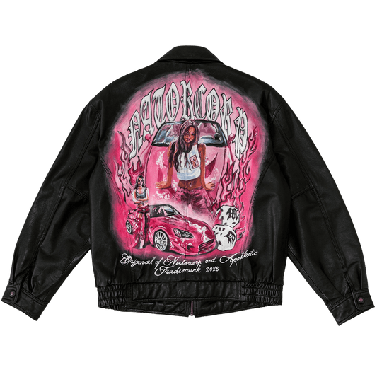 NatorCorp. x Apathetic Black Leather Jacket - NatorCorp