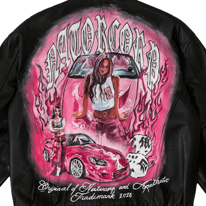 NatorCorp. x Apathetic Black Leather Jacket - NatorCorp